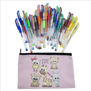 Canvas Toiletry/Makeup Bag, Feminine Pouch, Travel Bag, Pink - New -